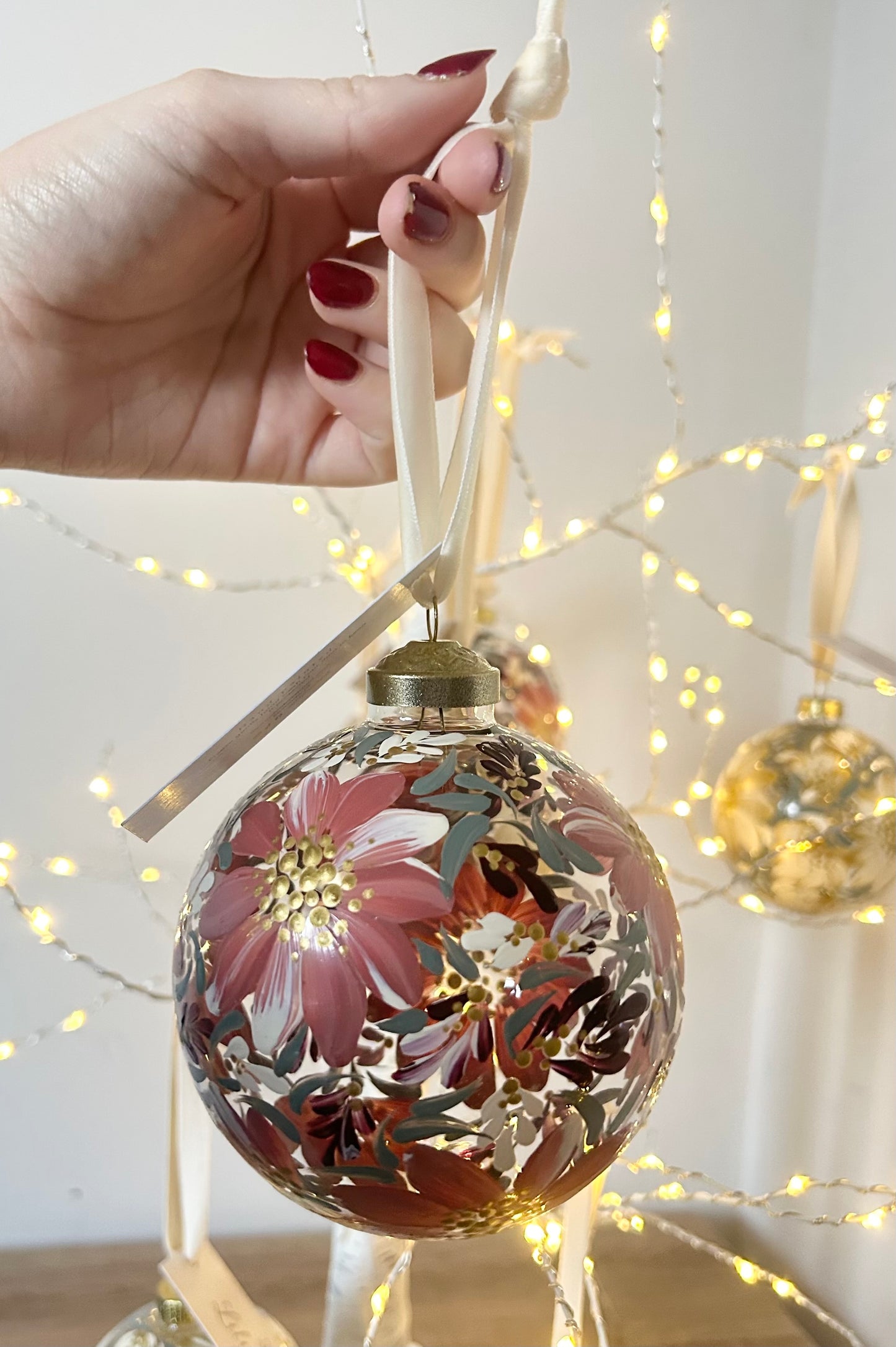 Large Bauble - Pink, Red and Gold