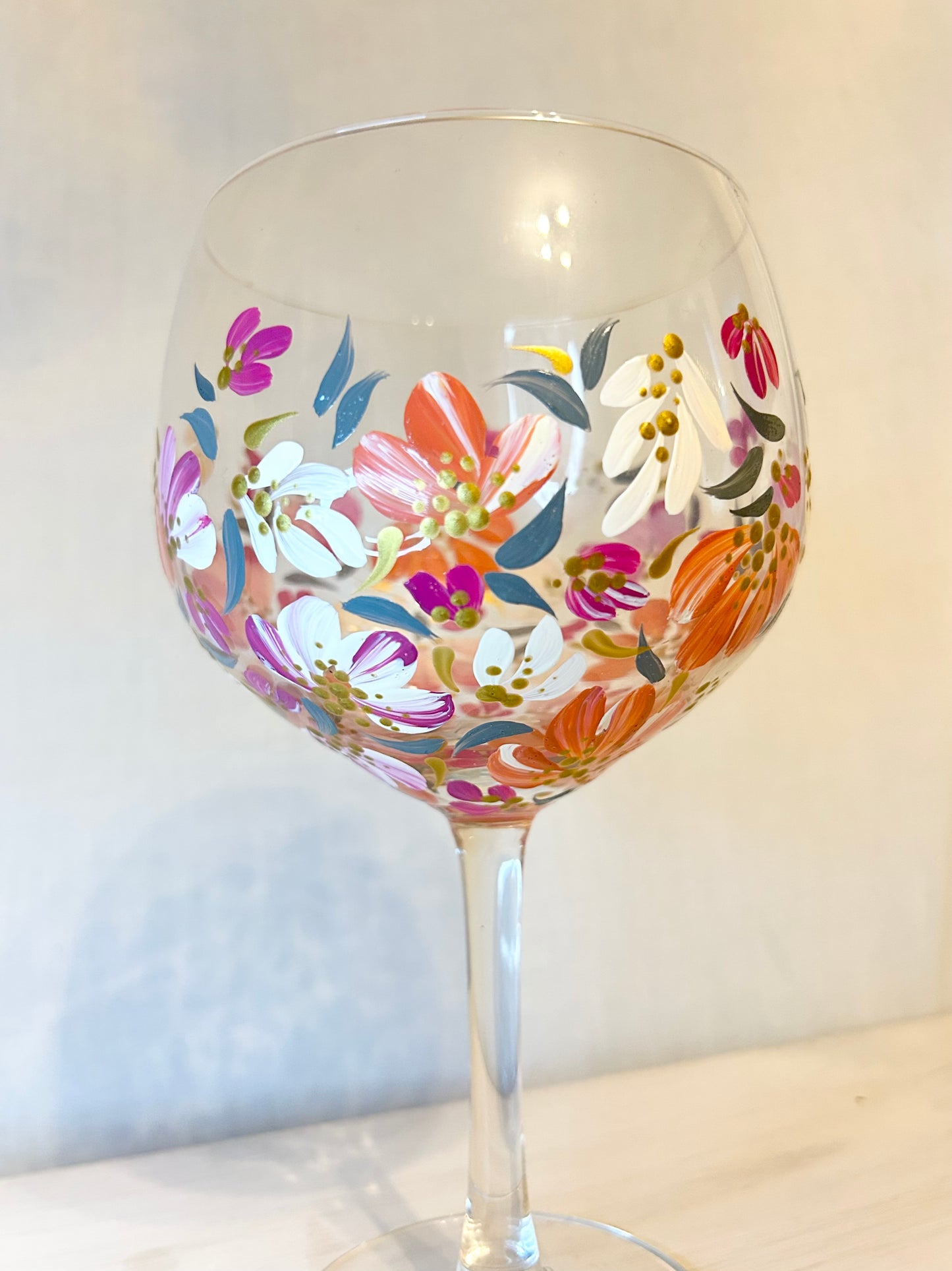 Hand-Painted Gin Glass