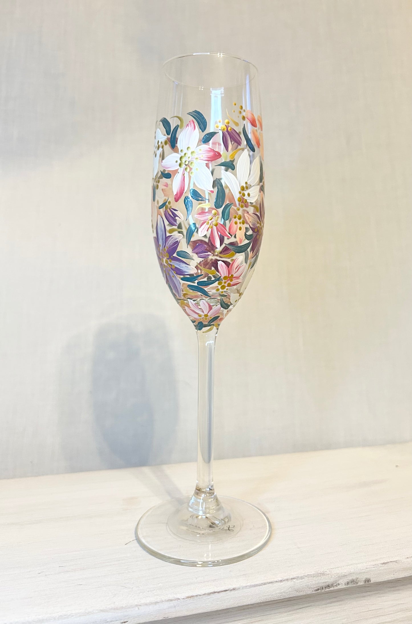 Hand-Painted Champagne Flute