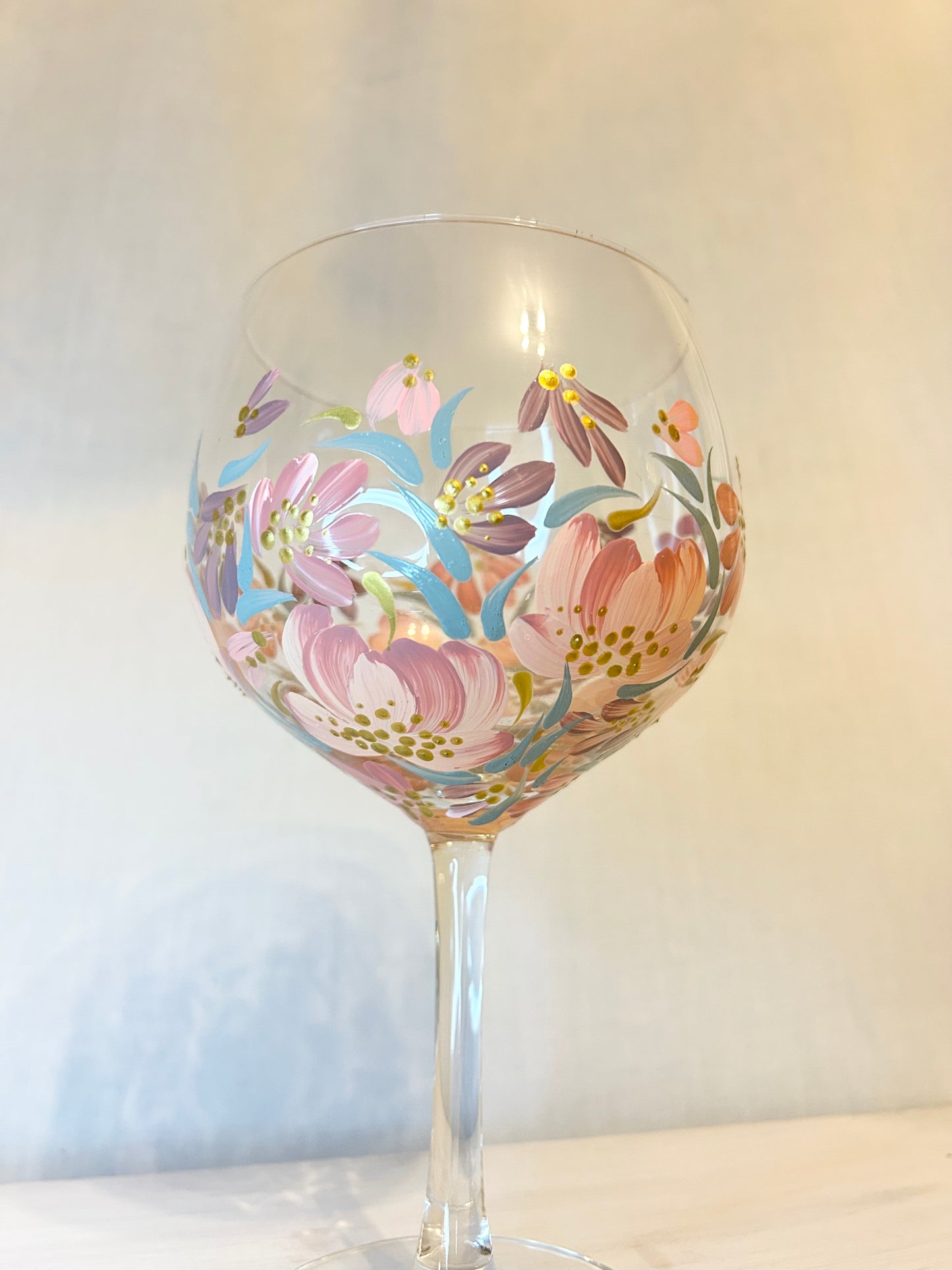 Hand-Painted Gin Glass