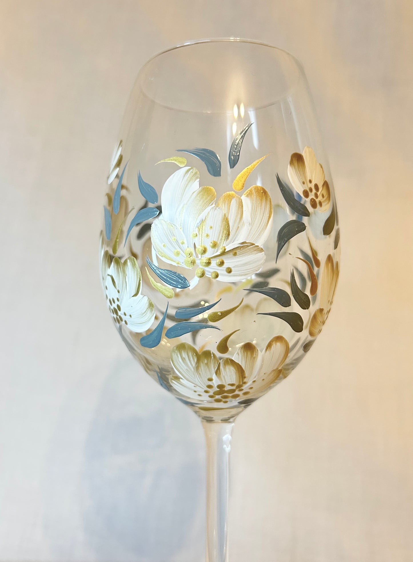 Hand-Painted Wine Glass