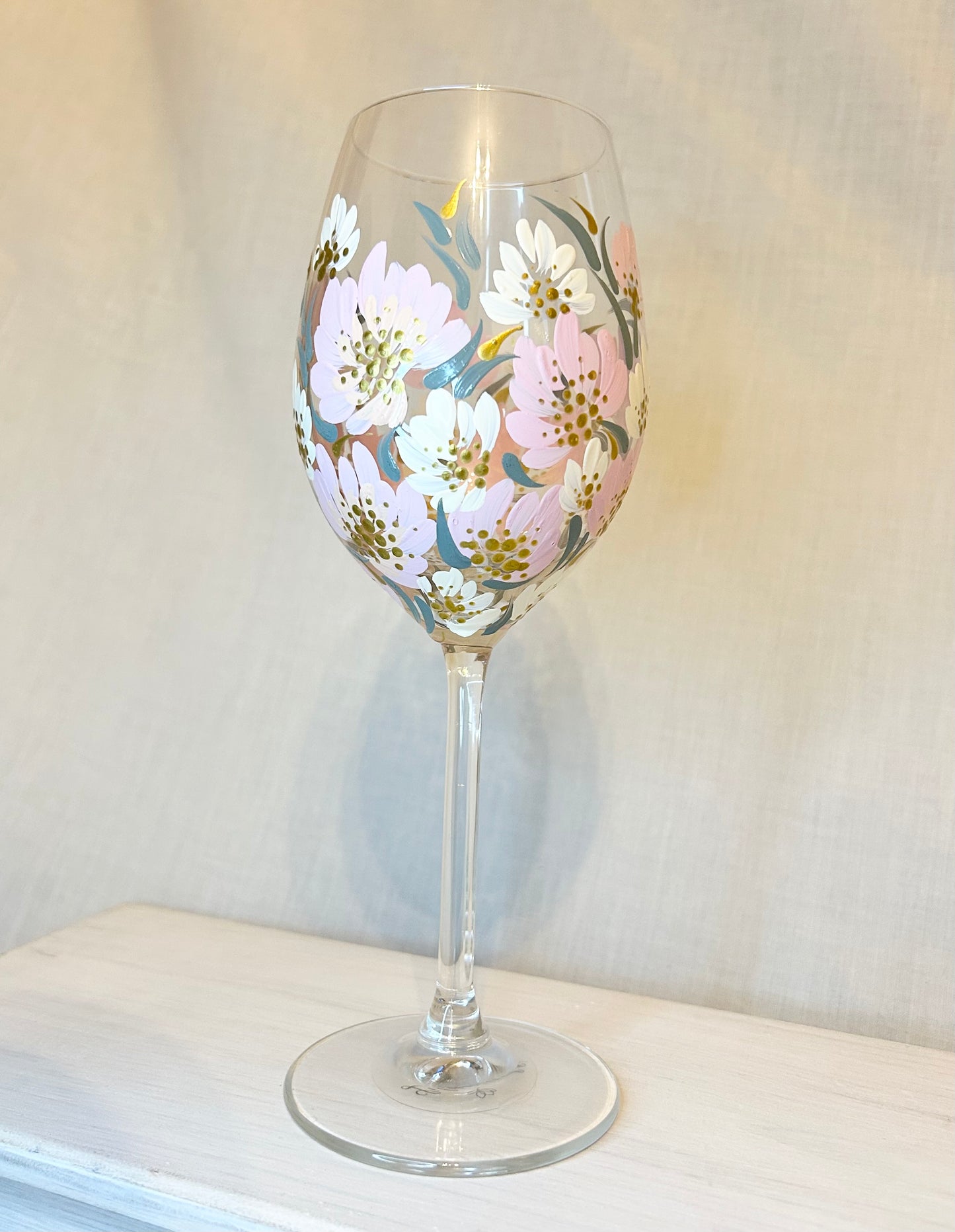 Hand-Painted Wine Glass