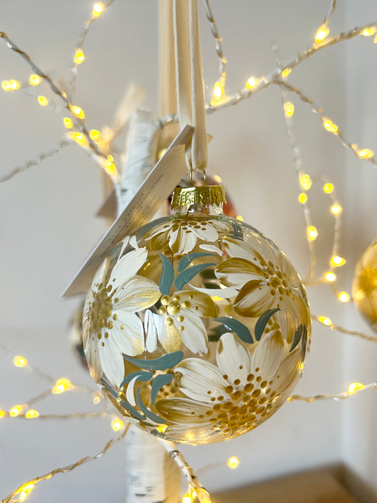 Small Bauble - Cream and Gold