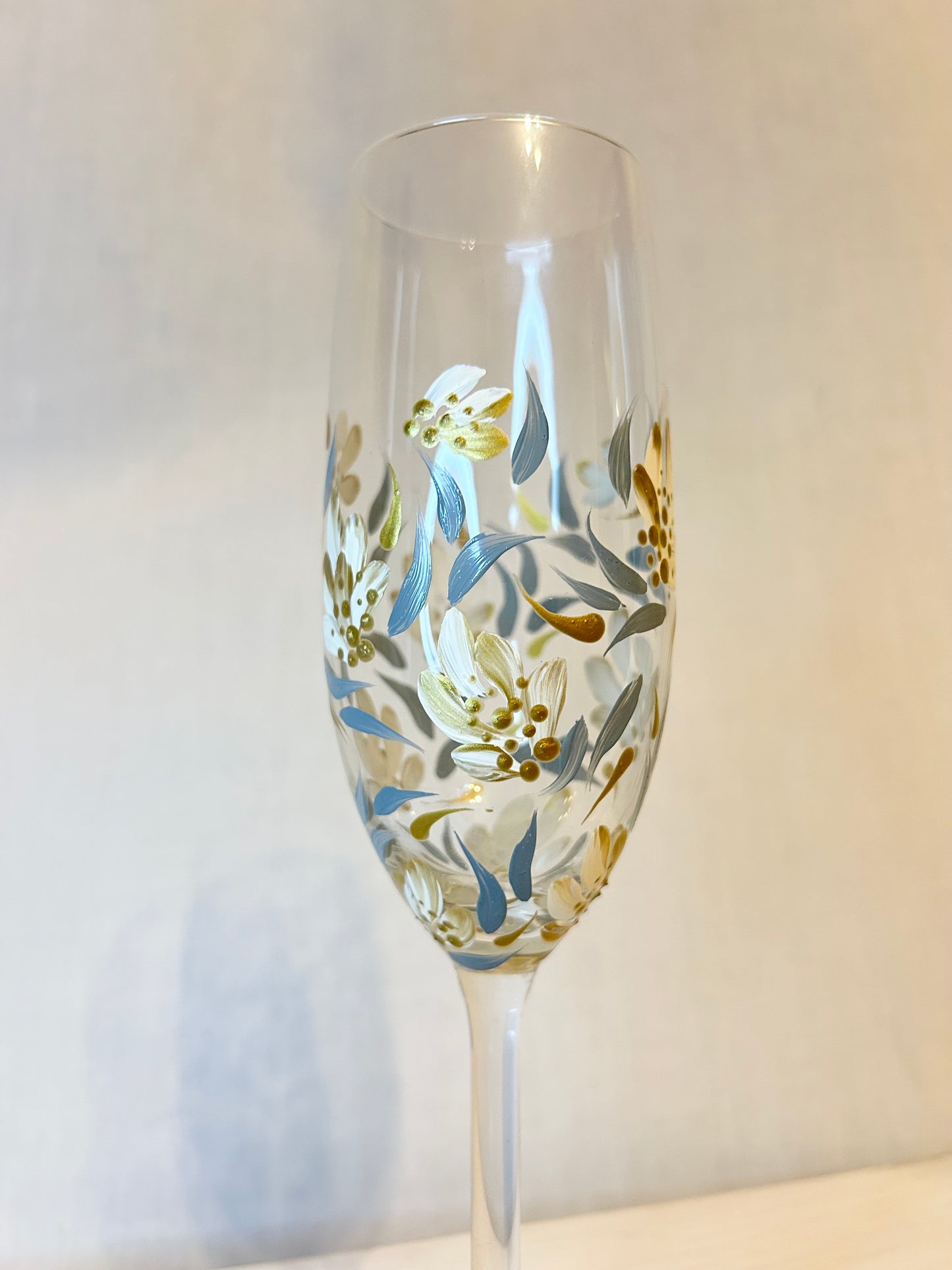 Hand-Painted Champagne Flute