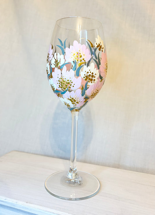 Hand-Painted Wine Glass