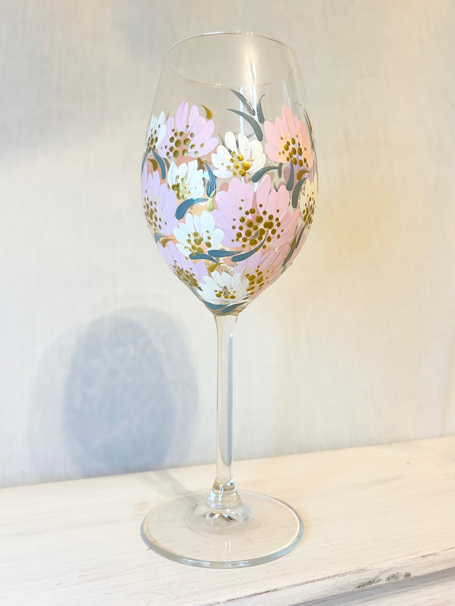 Hand-Painted Wine Glass