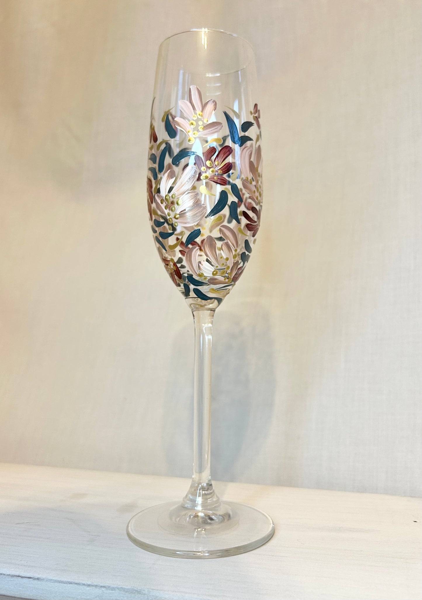 Hand-Painted Champagne Flute