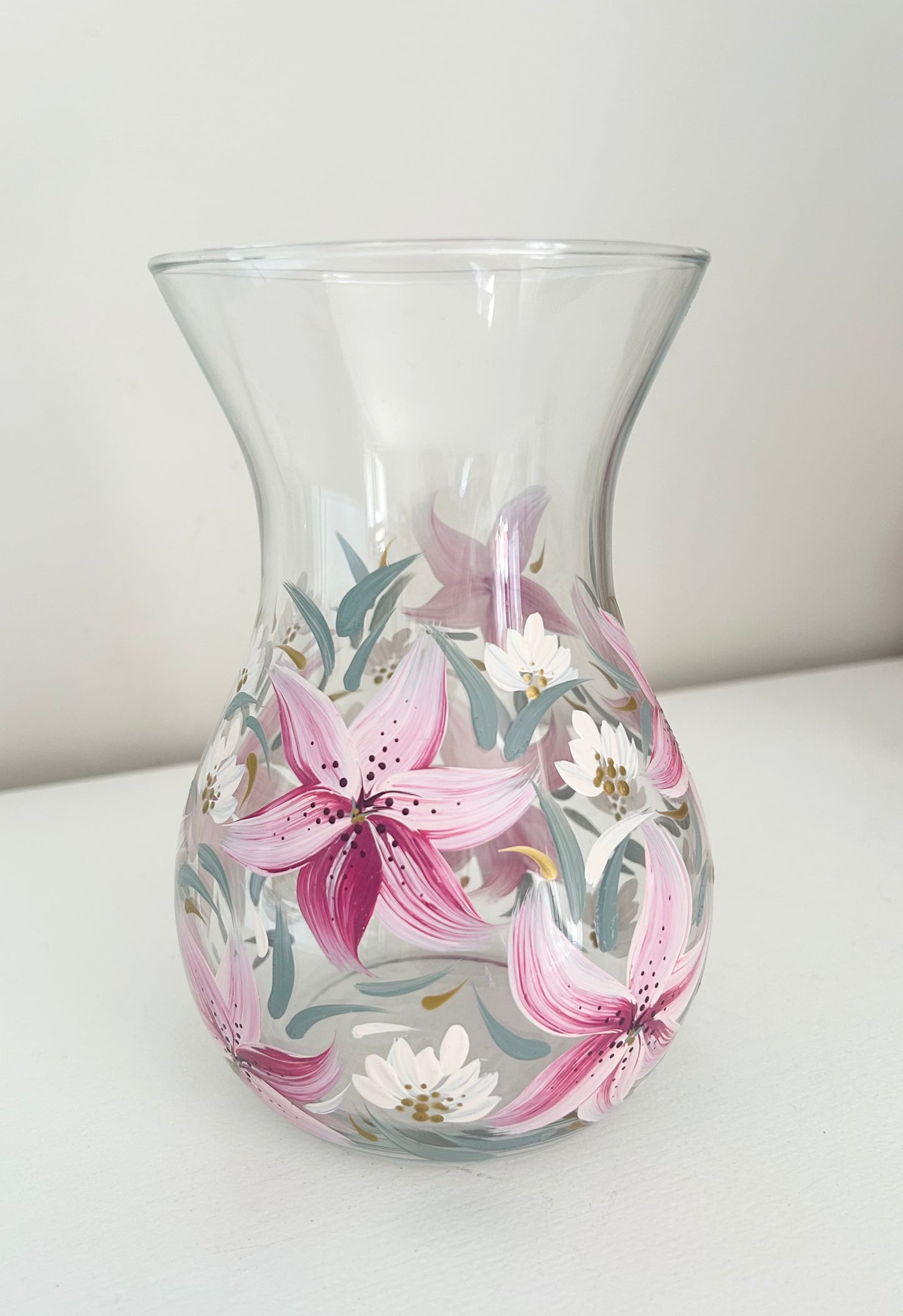 Hand-Painted Lily Vase