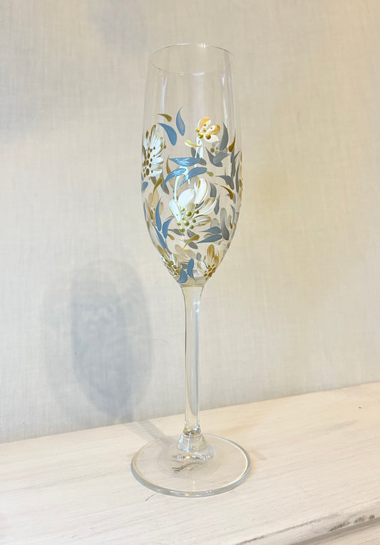 Hand-Painted Champagne Flute