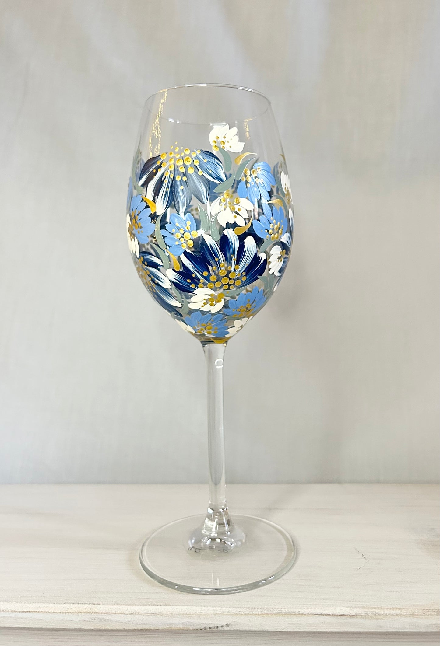 Hand-Painted Wine Glass