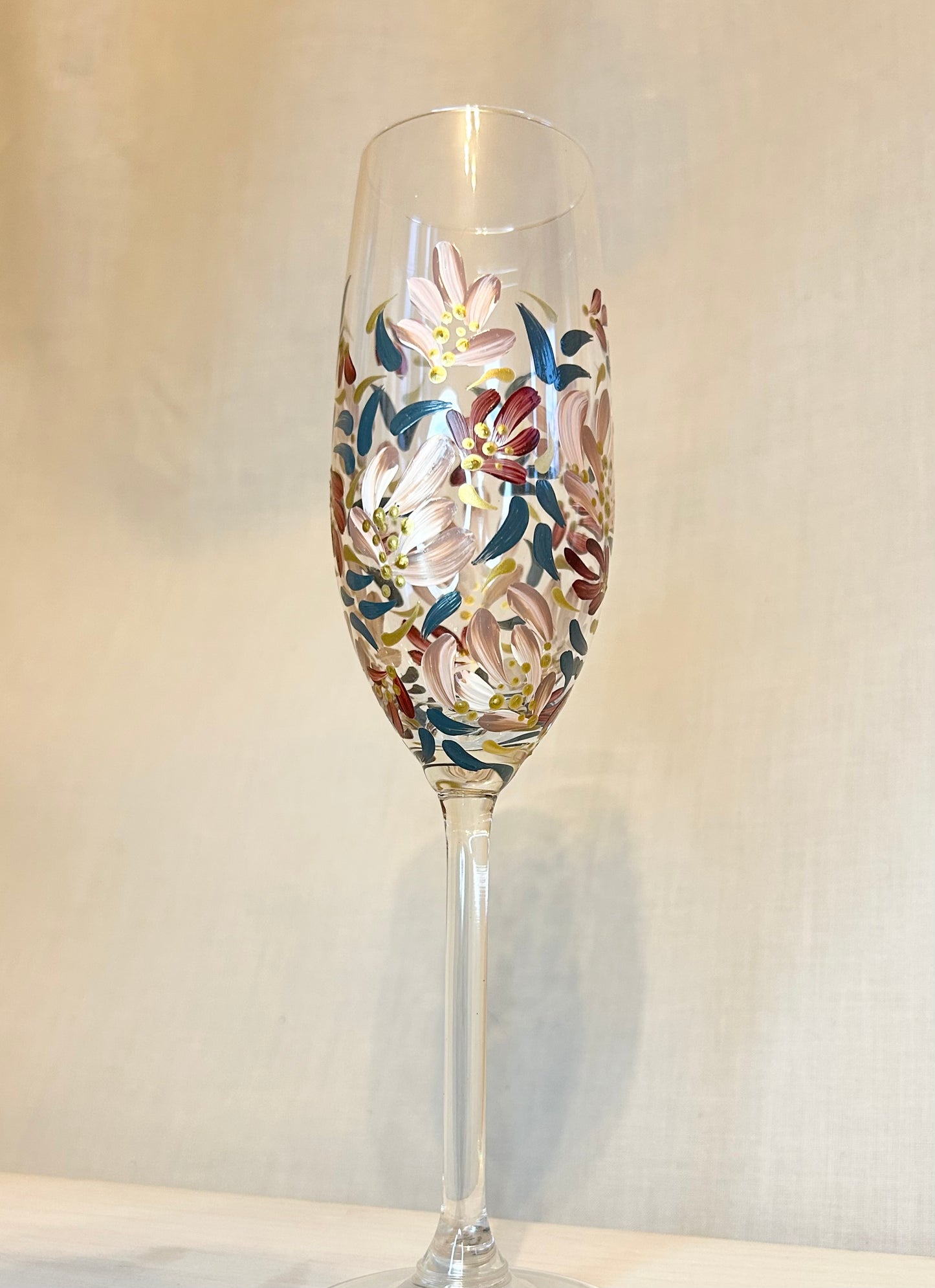 Hand-Painted Champagne Flute