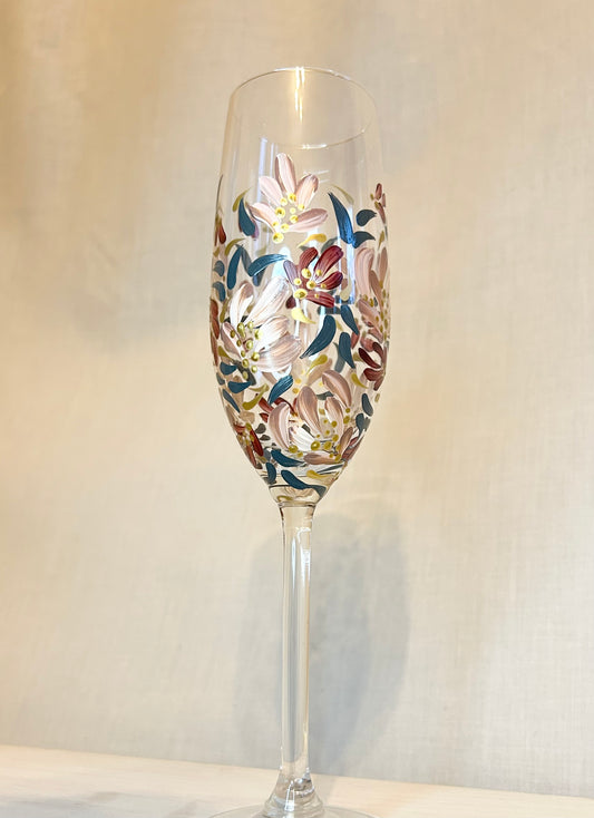 Hand-Painted Champagne Flute