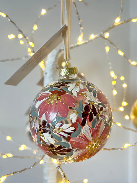 Small Bauble - Pink, Red and Gold