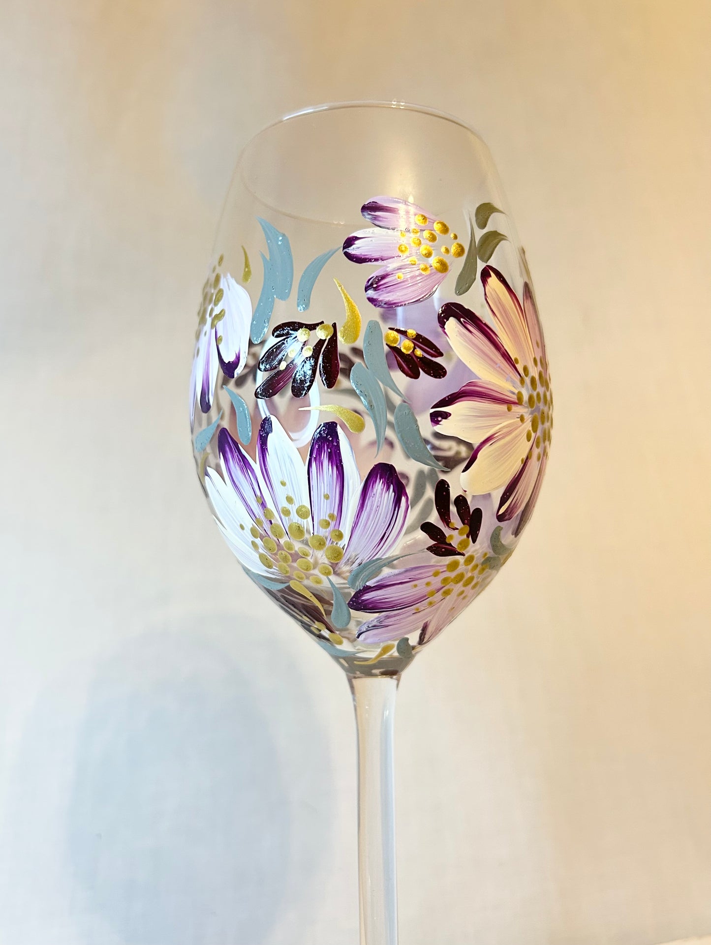 Hand-Painted Wine Glass