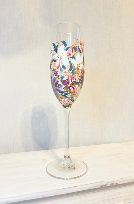 Hand-Painted Champagne Flute