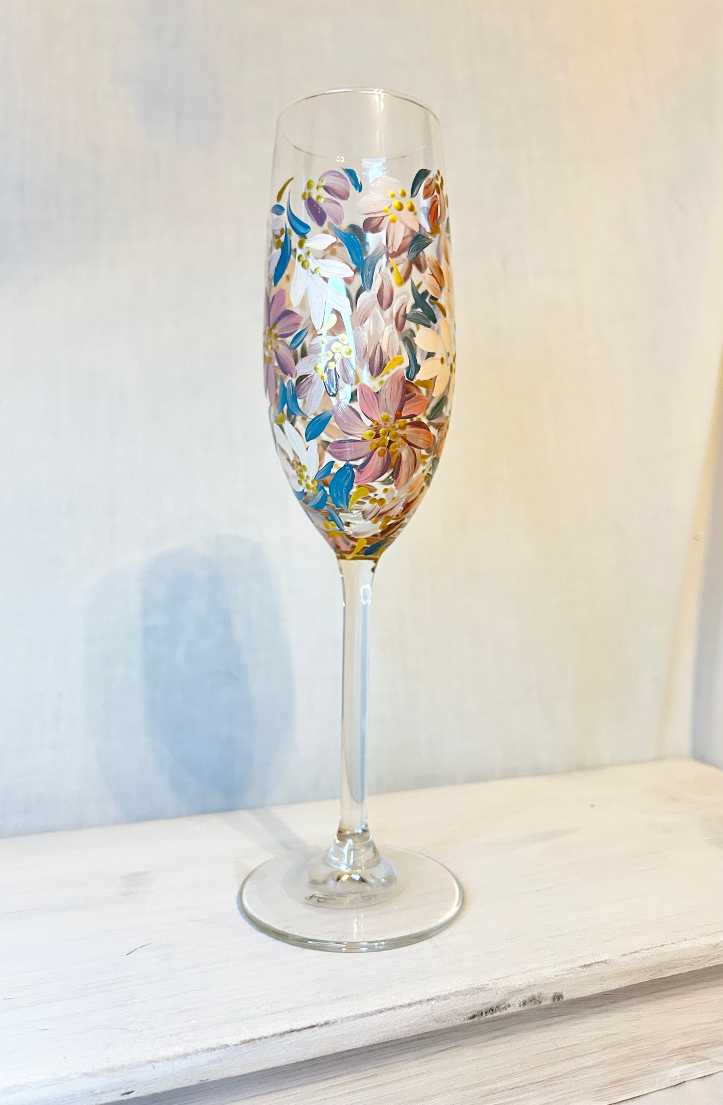 Hand-Painted Champagne Flute