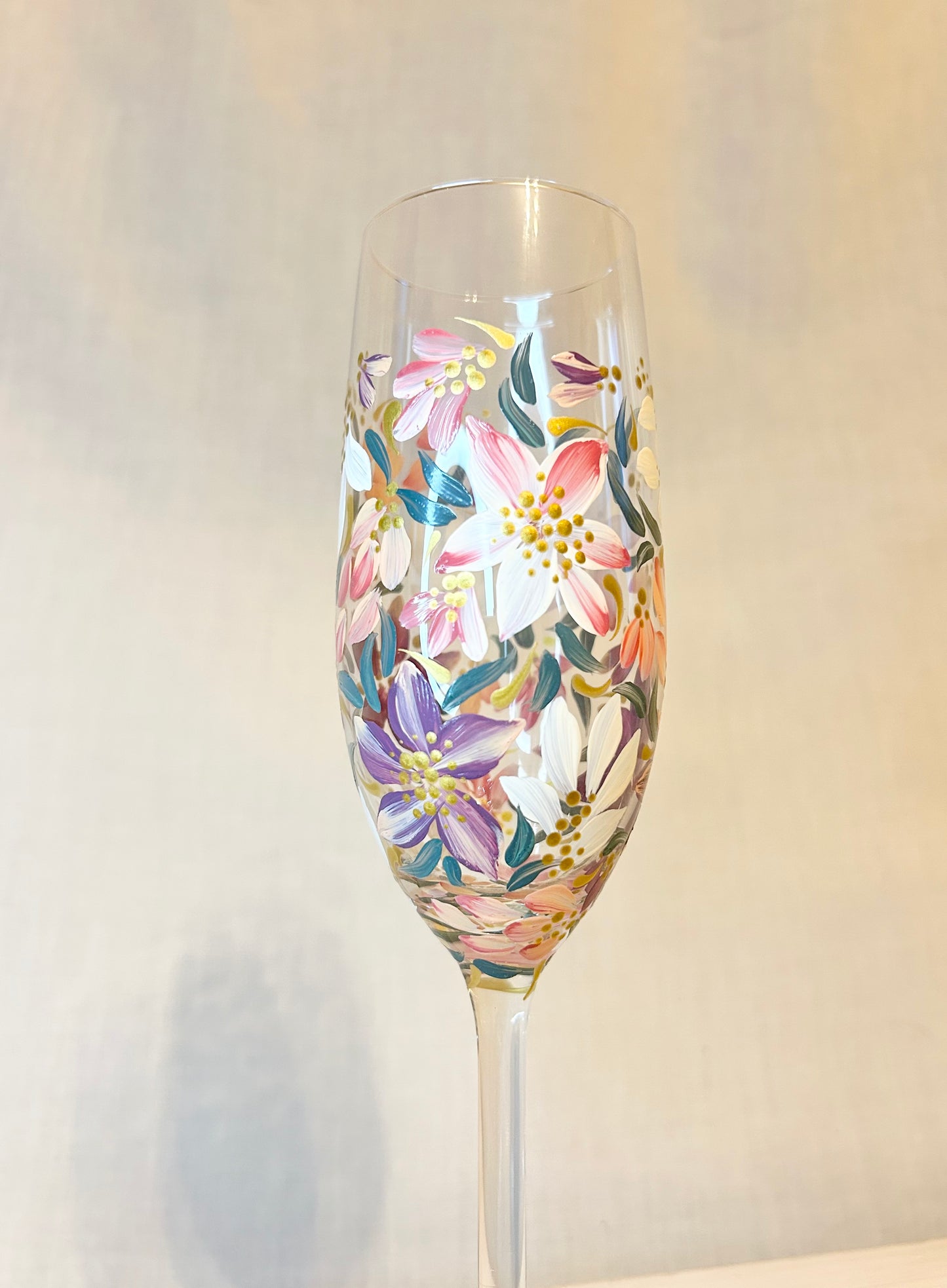 Hand-Painted Champagne Flute