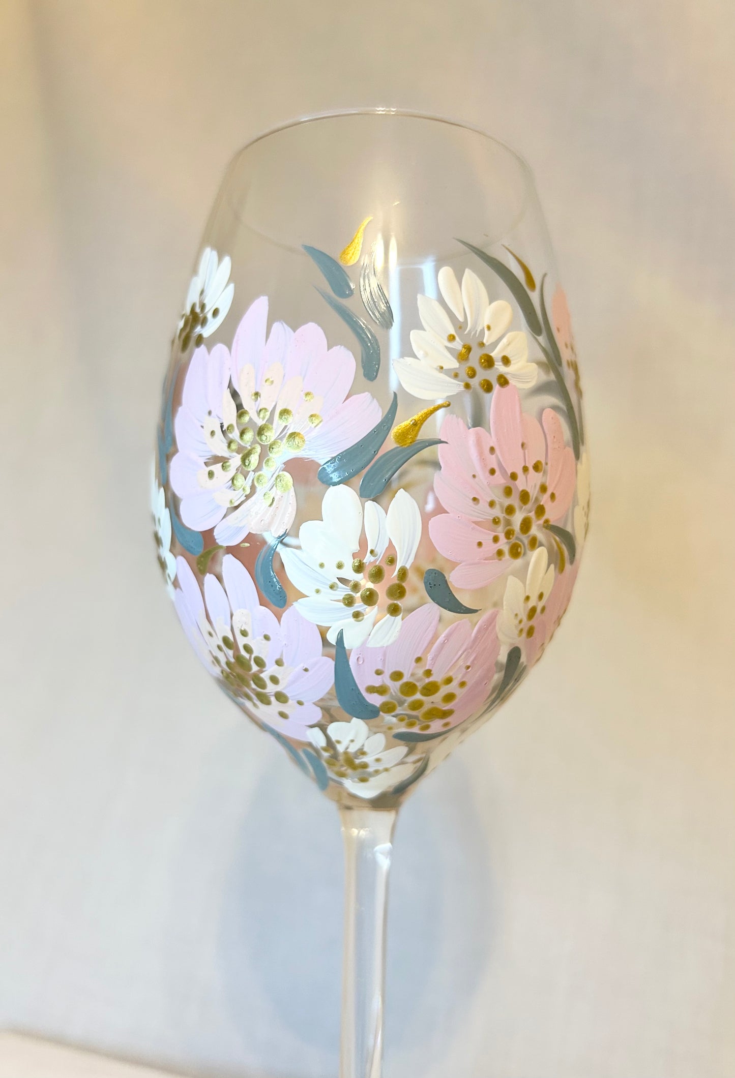 Hand-Painted Wine Glass