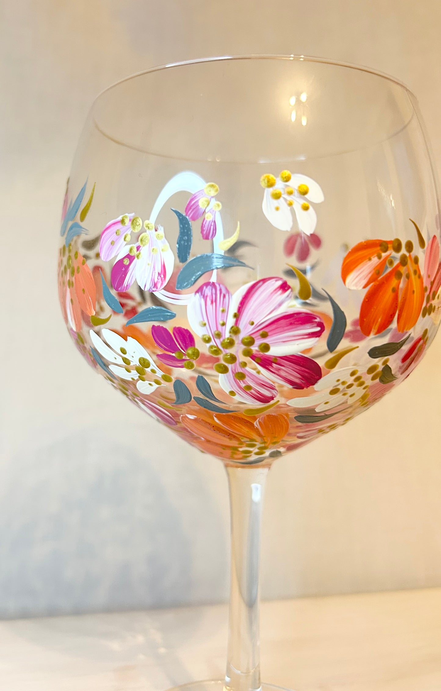 Hand-Painted Gin Glass