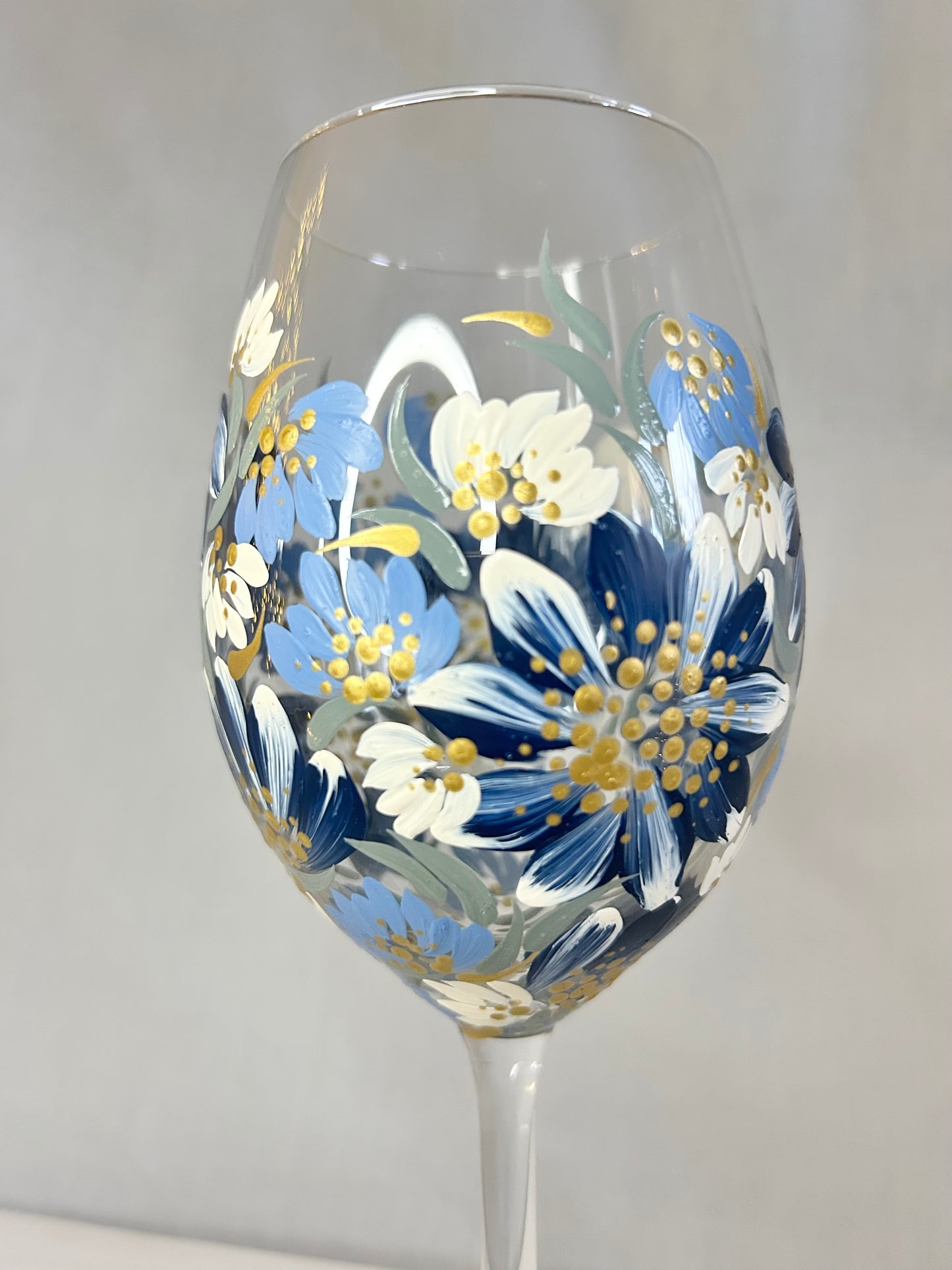 Hand-Painted Wine Glass