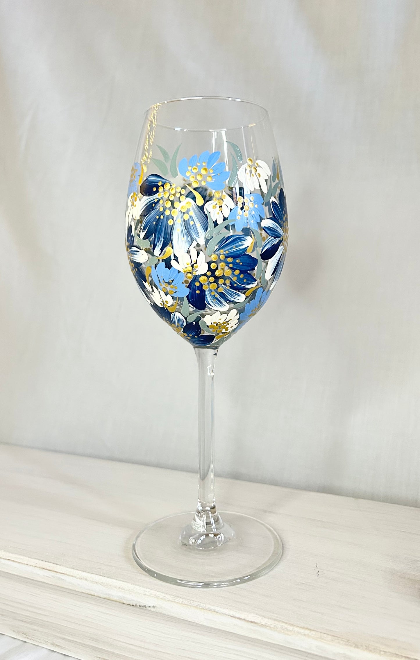 Hand-Painted Wine Glass