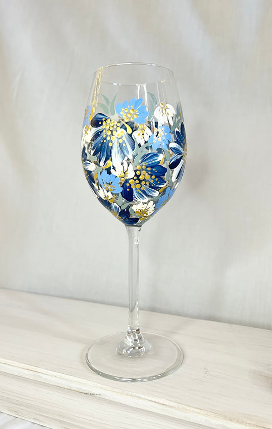 Hand-Painted Wine Glass