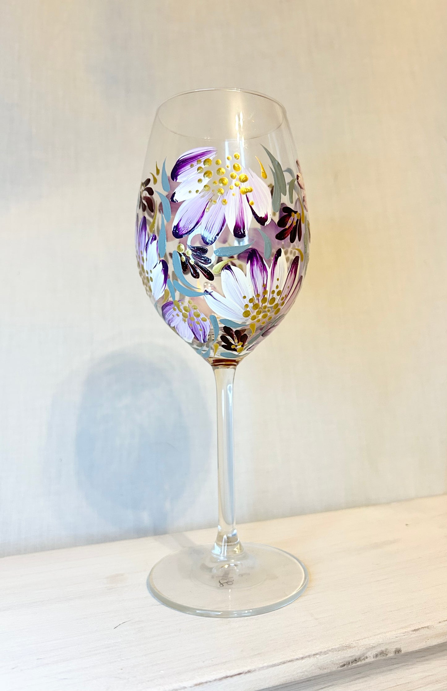 Hand-Painted Wine Glass