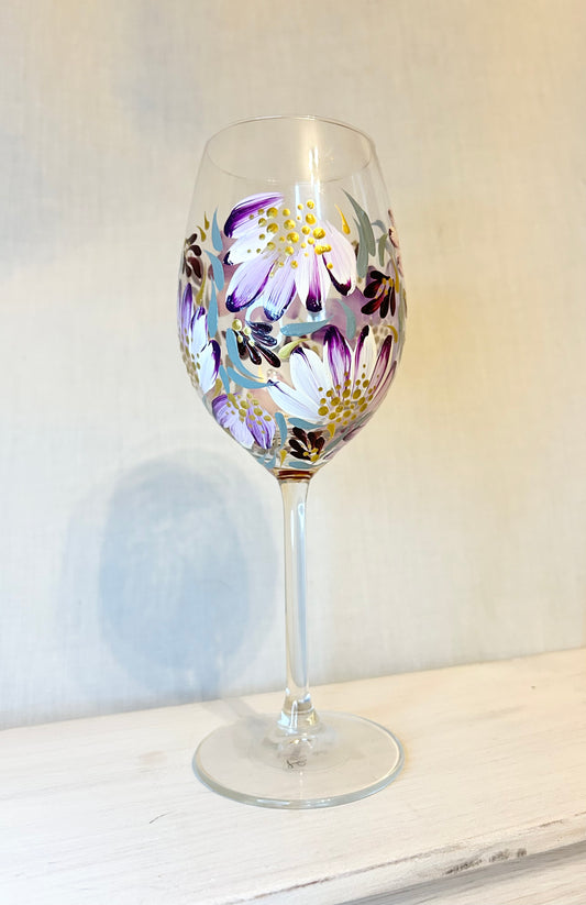 Hand-Painted Wine Glass