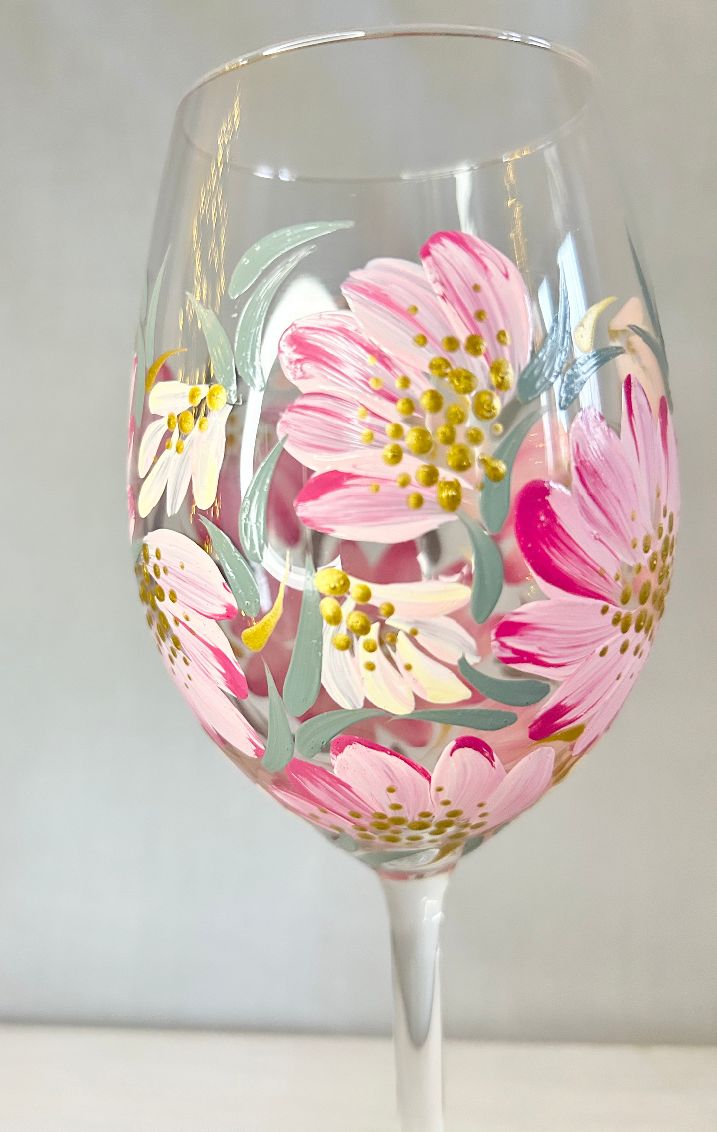 Hand-Painted Wine Glass