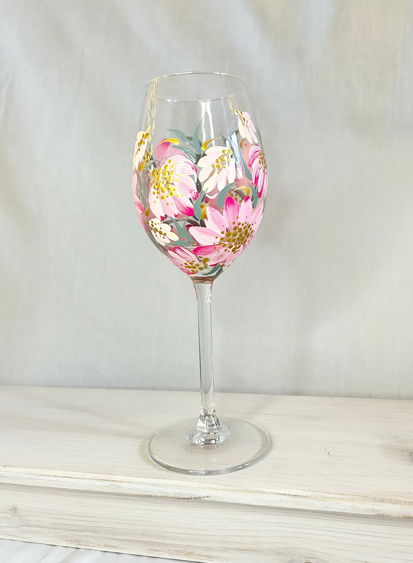 Hand-Painted Wine Glass