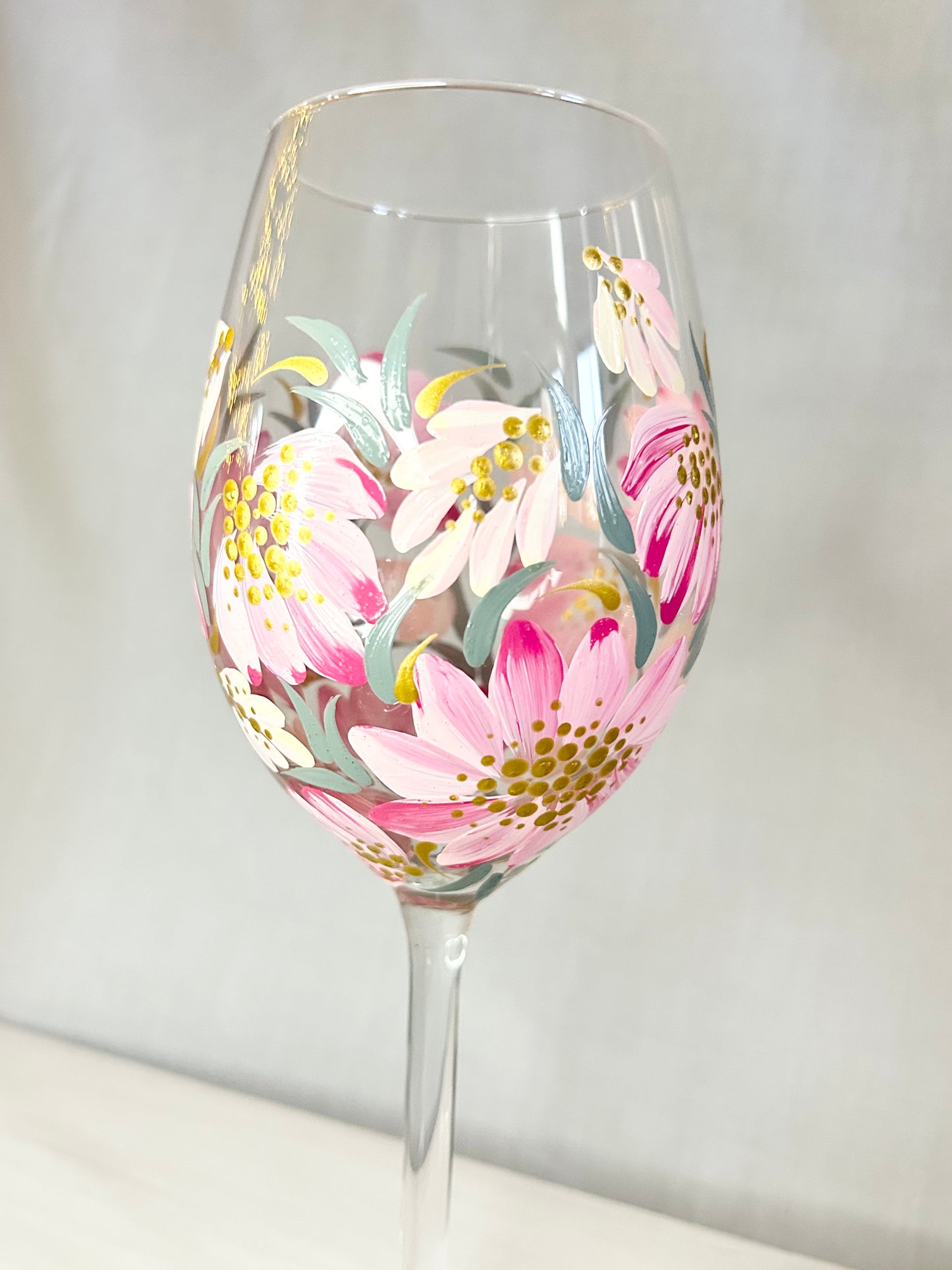Hand-Painted Wine Glass
